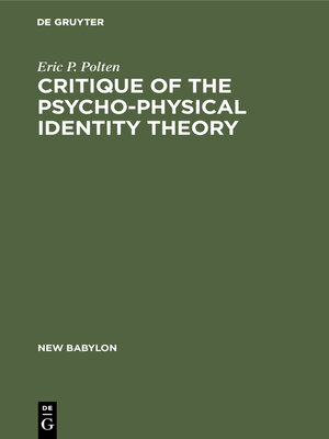 cover image of Critique of the Psycho-Physical Identity Theory
